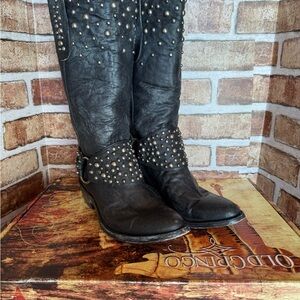 Old Gringo Black Studded biker Boots